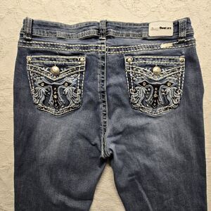 Sexy Couture Y2K Mcbling Jeans 15 Western Flare Cross Yellowstone Embroidered